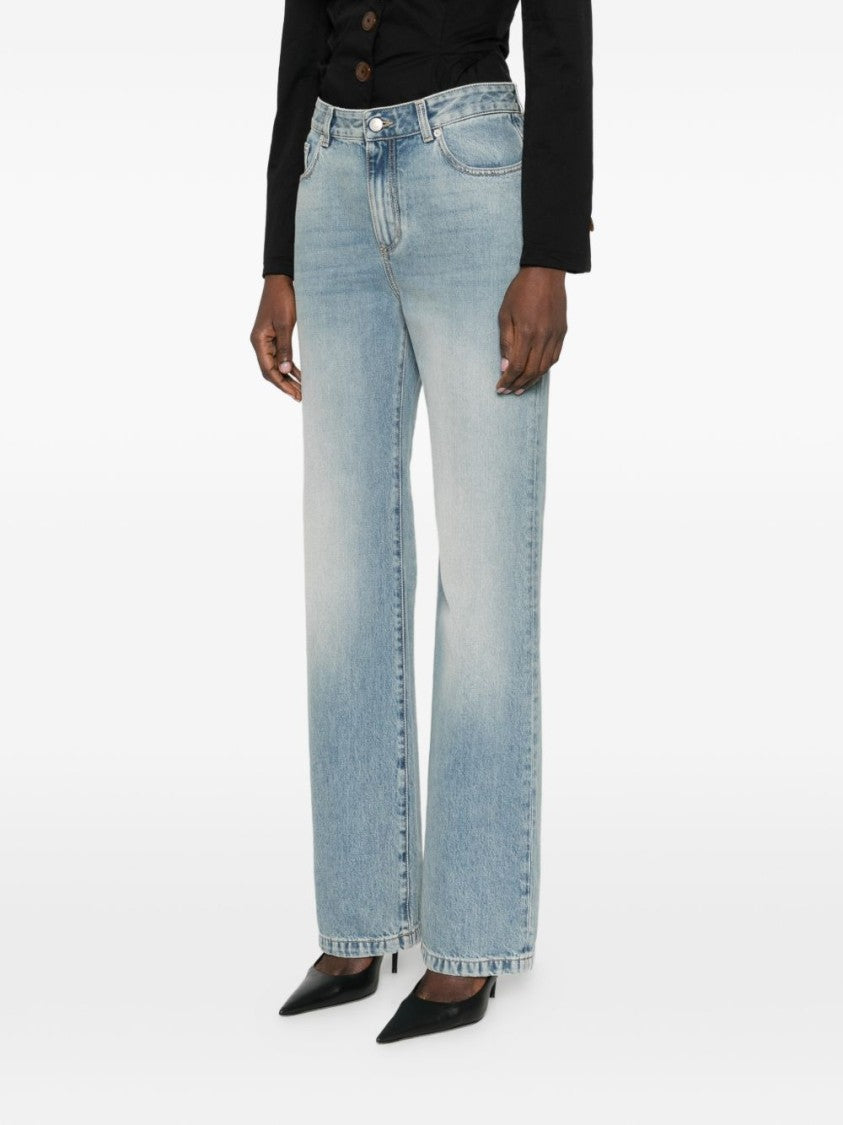 Alexander Mcqueen Straight Leg Washed Denim Jeans