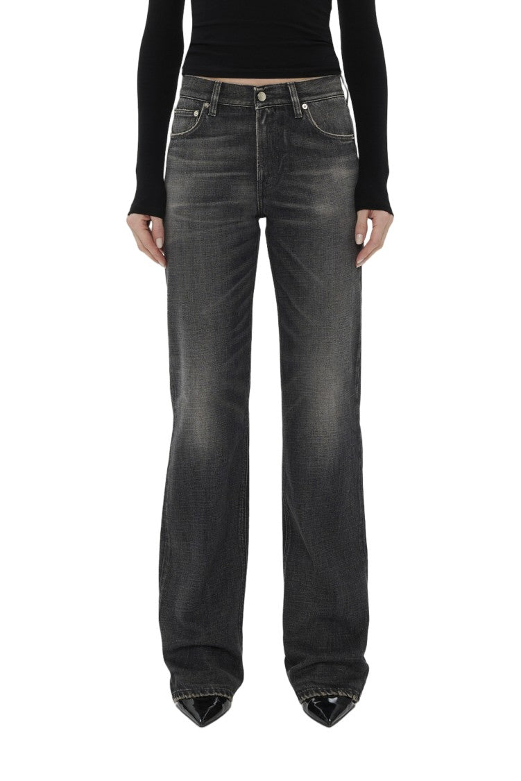 Haikure Black Relaxed-Fit Cotton Jeans