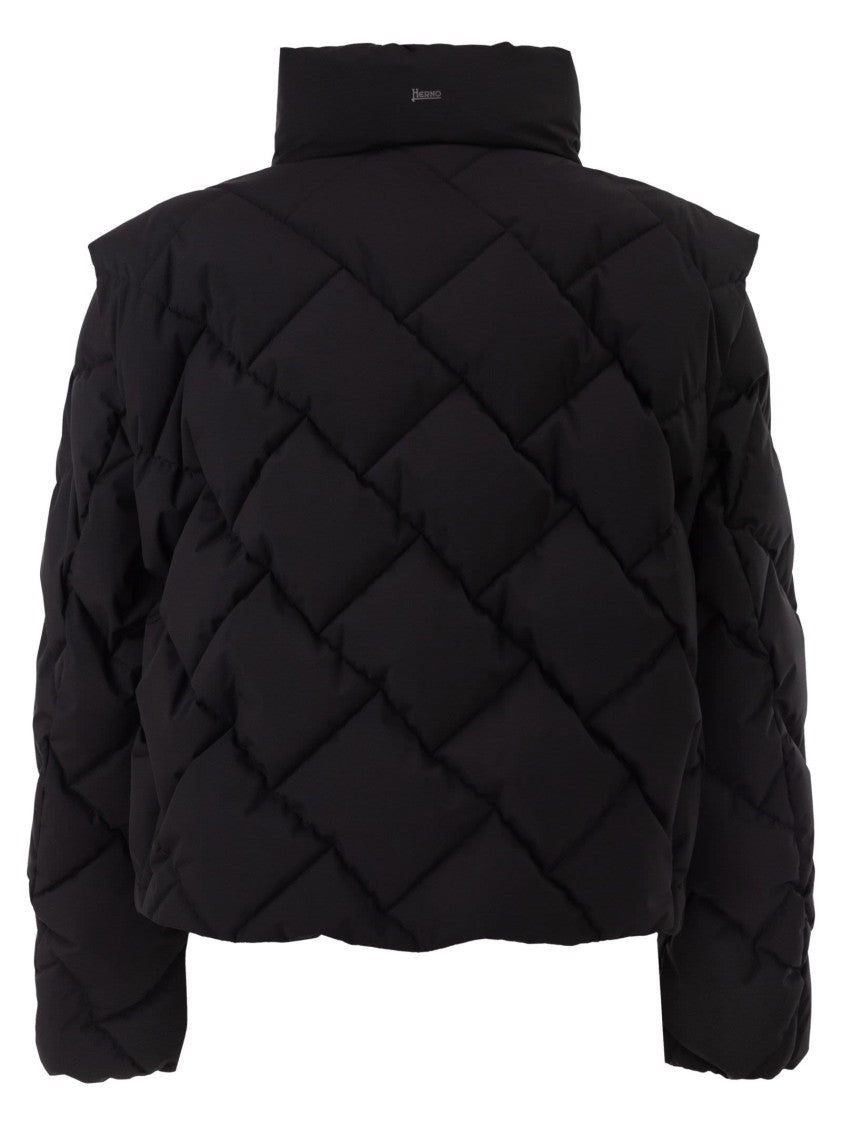 Herno Matt Nylon Down Jacket With Detachable Sleeves