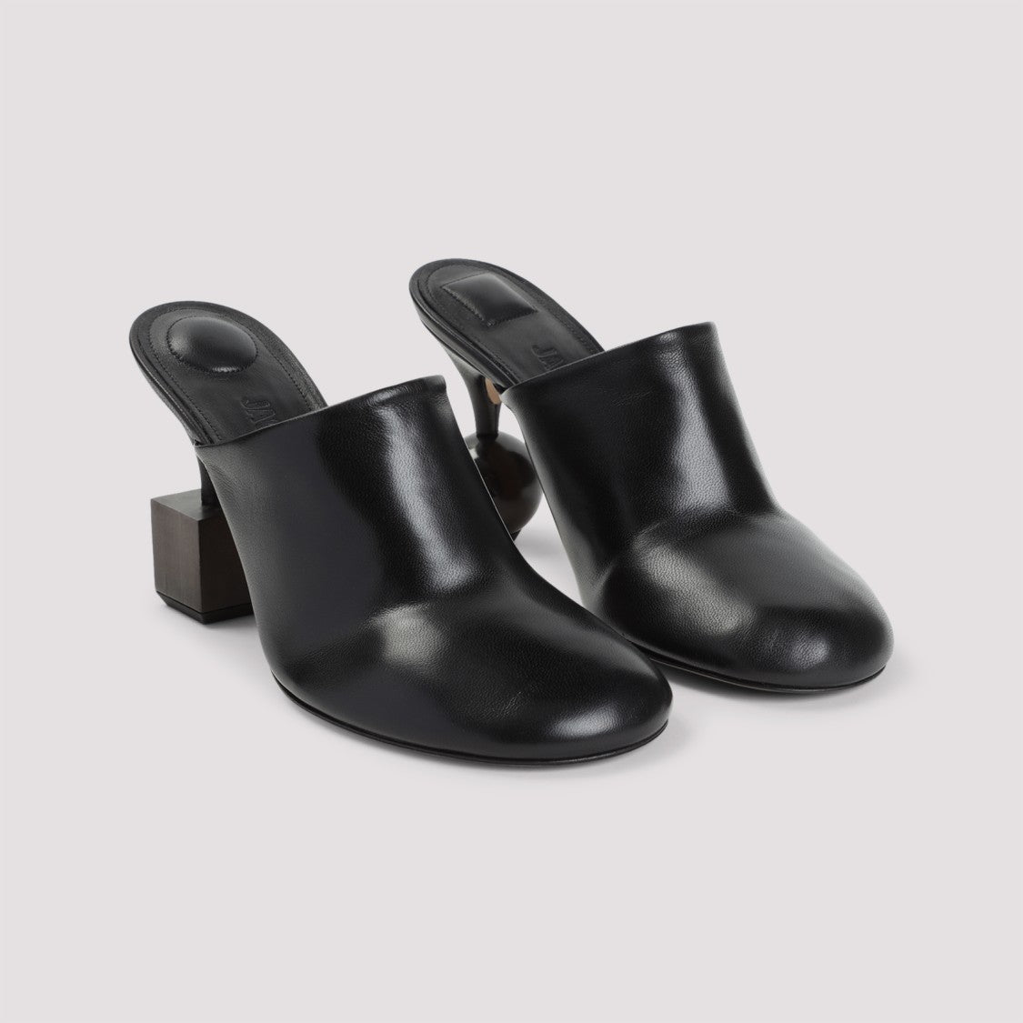 Jacquemus Nappa Leather Slippers With Block Heel Design