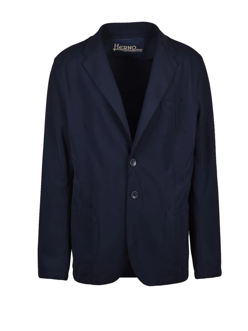 Herno Blue Polyamide Elastane Stretch Nylon Jacket