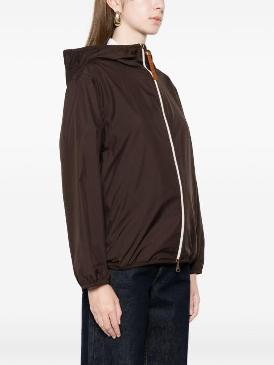 Moncler Relaxed Fit Hooded Jacket With Contrasting Zipper And Logo Patch