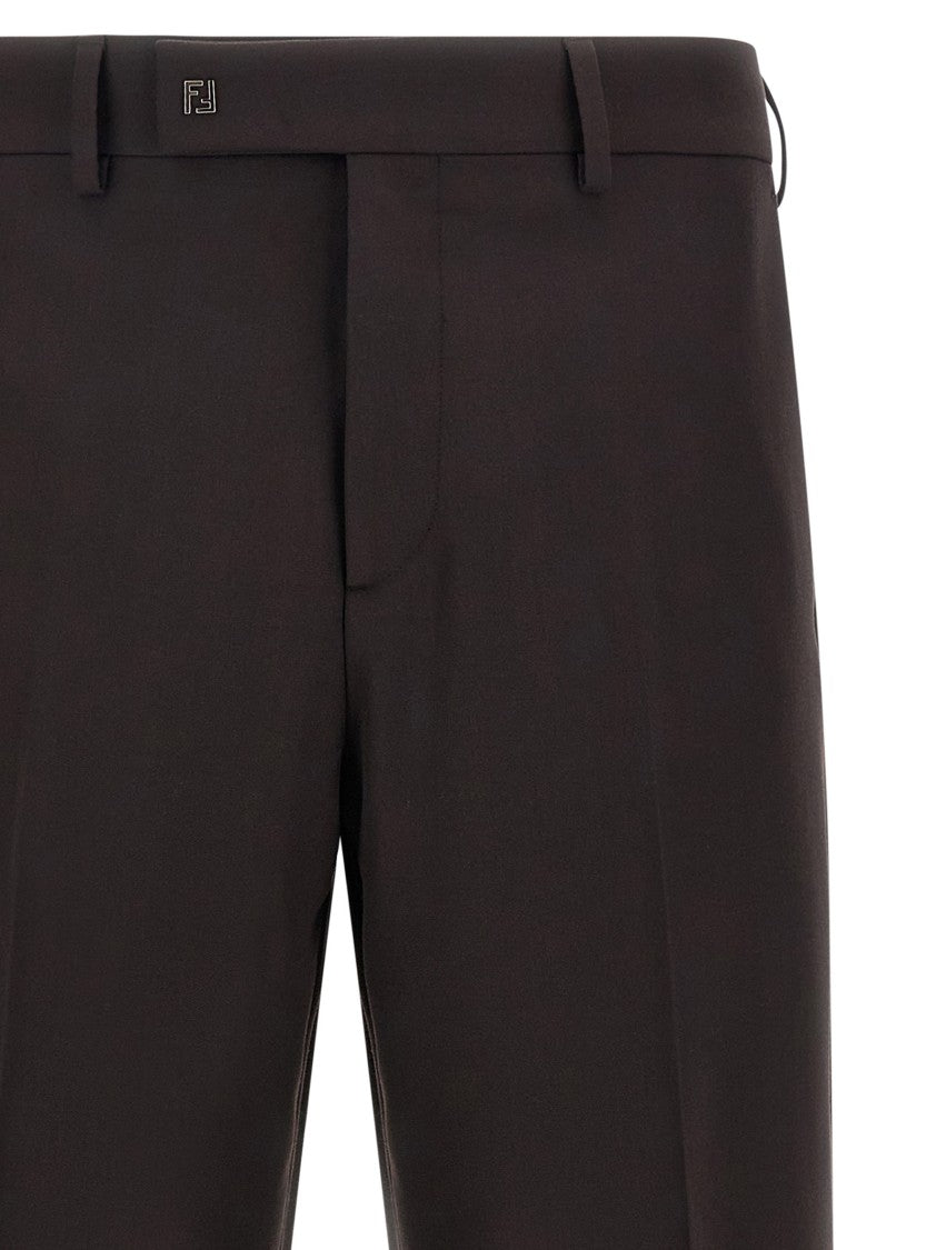 Fendi Straight-Leg Wool Crêpe Pants With Tailored Pleat
