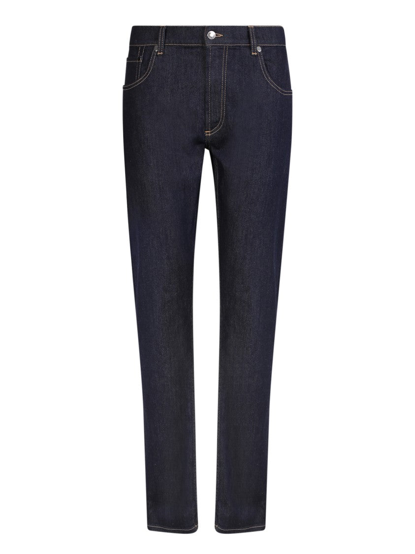 Alexander Mcqueen Blue Straight-Leg Fit Jeans