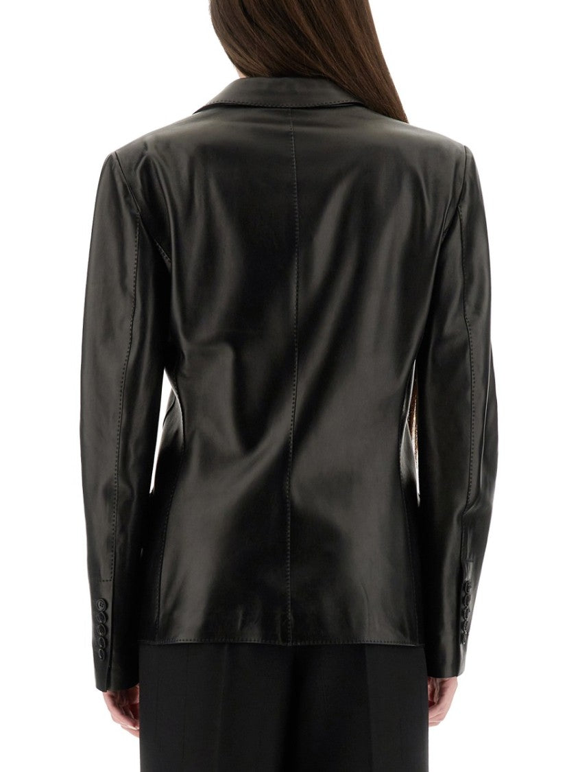 Tom Ford Fitted Lamb Leather Jacket With Spear Lapels