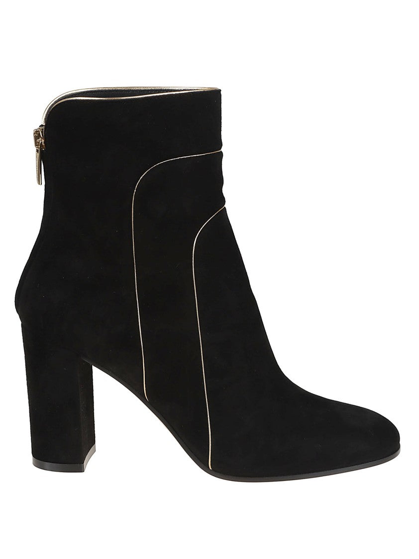 Gianvito Rossi Art Deco-Inspired Black Suede Booties