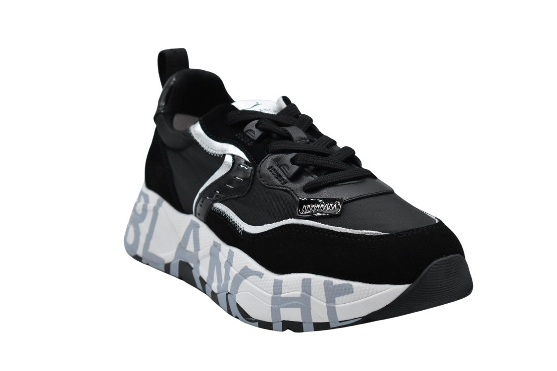 Voile Blanche Black Platform Sneakers With Accents