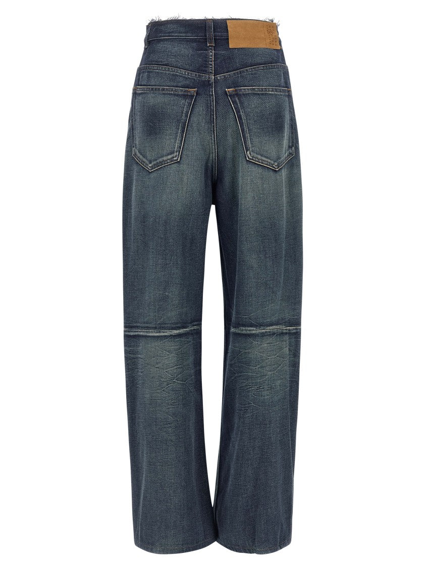 Mm6 By Maison Margiela Raw Cut Band Jeans
