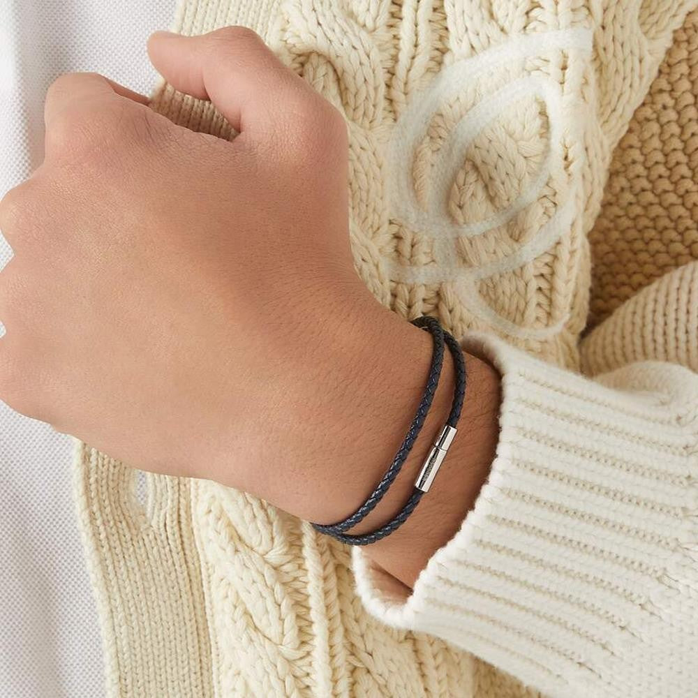 Roderer Gianni Double Tour Bracelet - Navy Blue