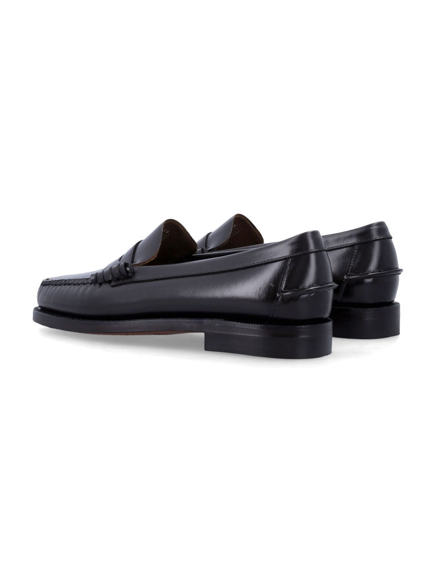 Sebago Black Classic Dan Hand-Stitched Full-Grain Leather Loafer