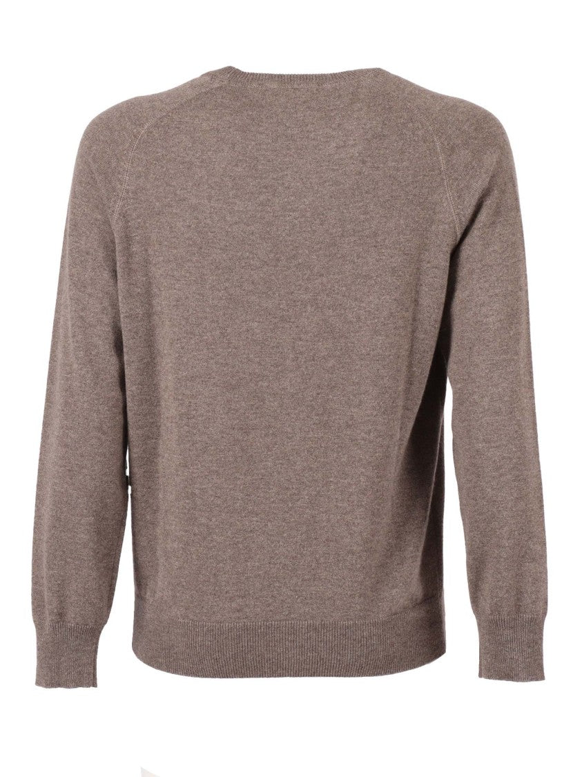 Kangra Cashmere Cashmere Knit Crewneck Sweater With Triangular Detail
