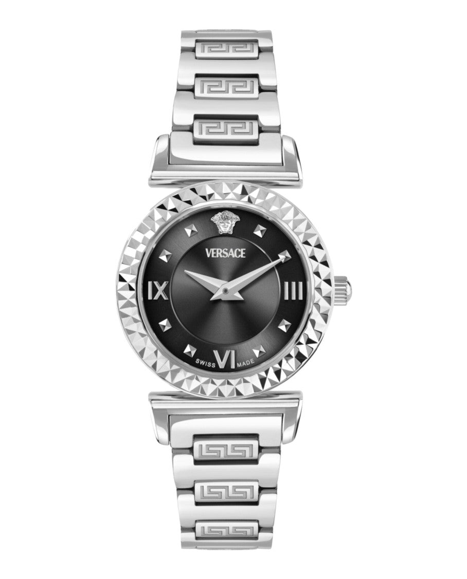Versace Mini Vanity Bracelet Watch With Black Sunray Dial