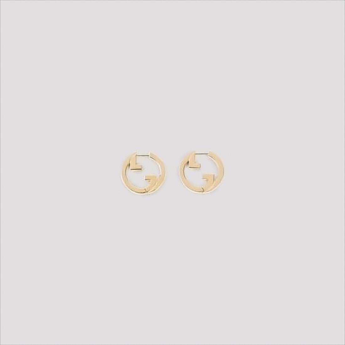 Gucci Geometric Cutout Gold Hoop Earrings
