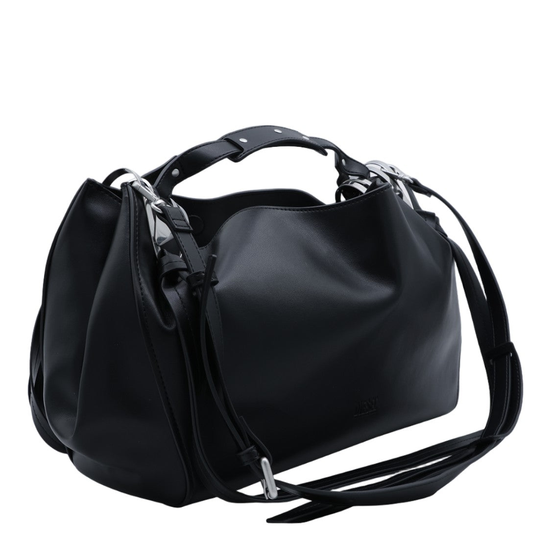 Diesel Soft Black Handbag With Silver Accents