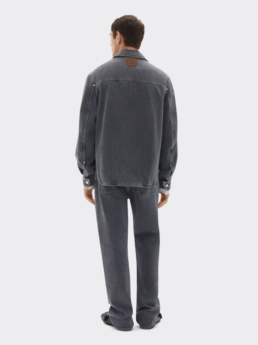 Ferrari Straight-Leg Grey Denim Jeans