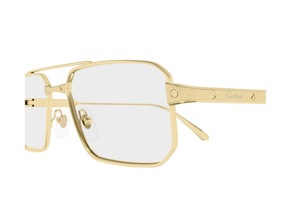 Cartier Gold Ct0654o Geometric Titanium Sunglasses