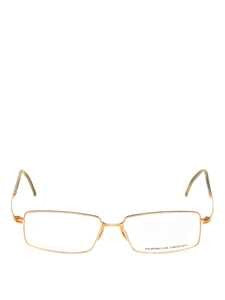 Porsche Design Slim Rectangular Gold Metal Optical Frames