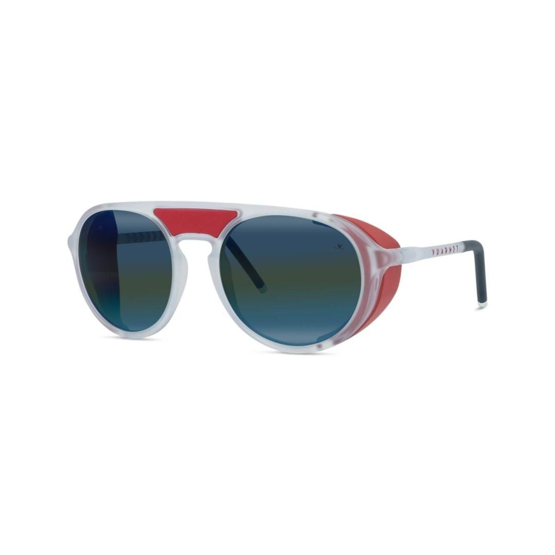 Vuarnet Vu40023u Rounded Frame Sunglasses With Translucent White Finish