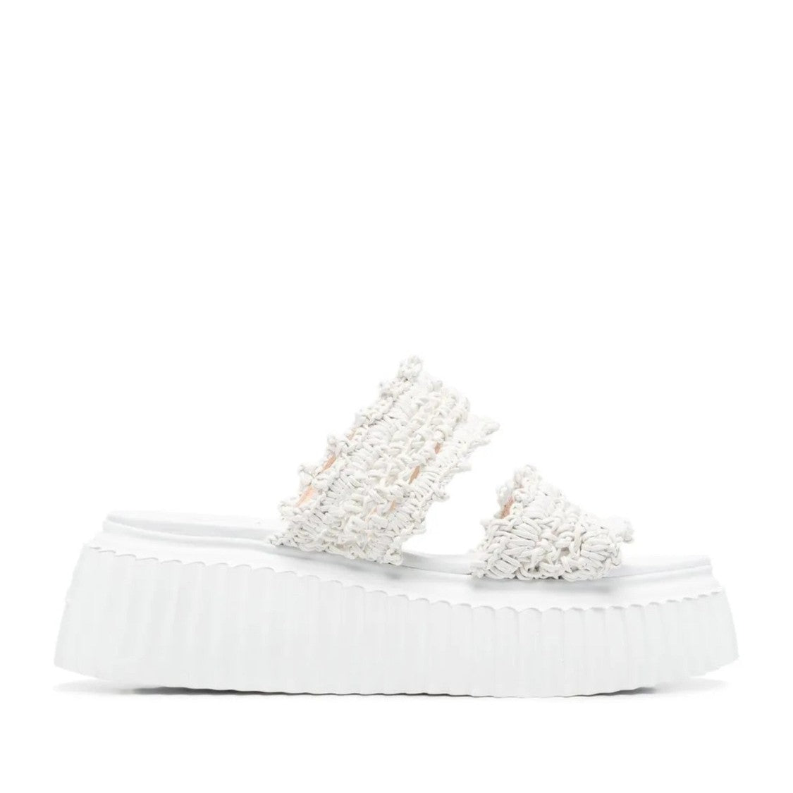 Agl White Lara Synthetic Platform Wedge Sandals