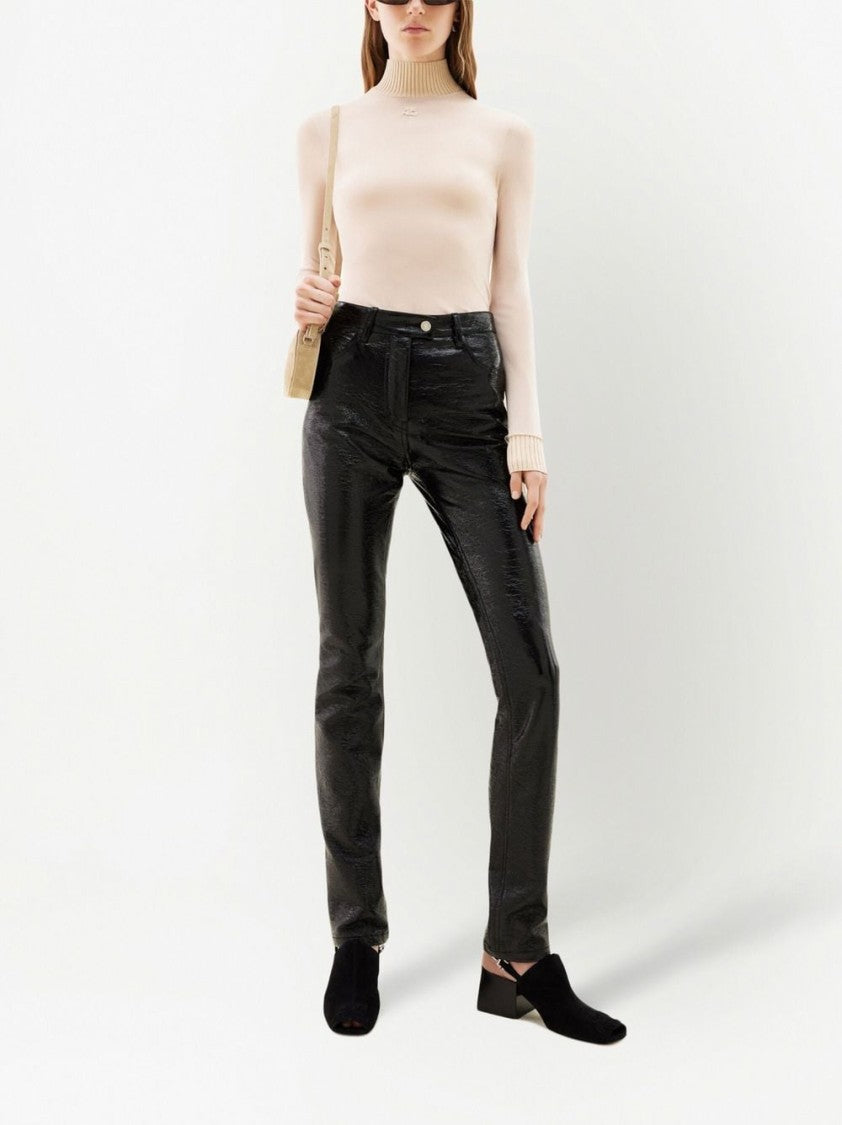 Courrèges Black Slim Cut Press Stud Trousers