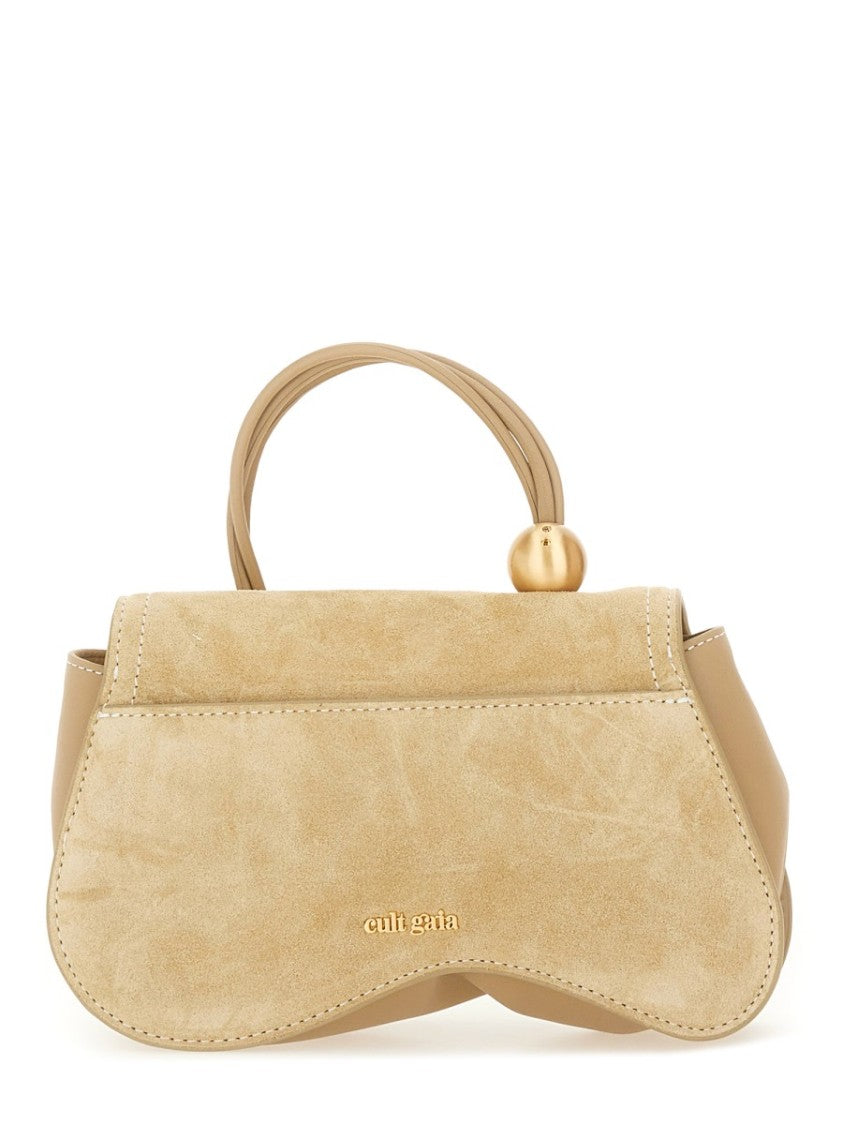 Cult Gaia Mini Shoulder Bag With Wavy Silhouette And Gold Accents