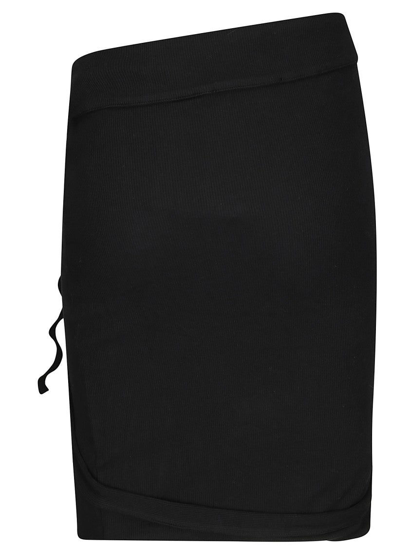 Ottolinger Asymmetrical Ribbed Mini Skirt With Ruffle Detail