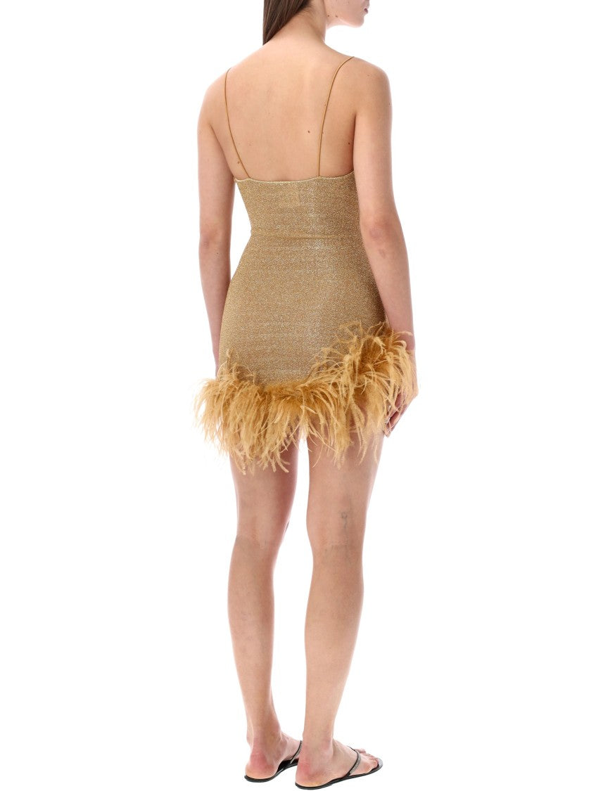 Oséree Mini Dress With Shimmering Metallic Finish