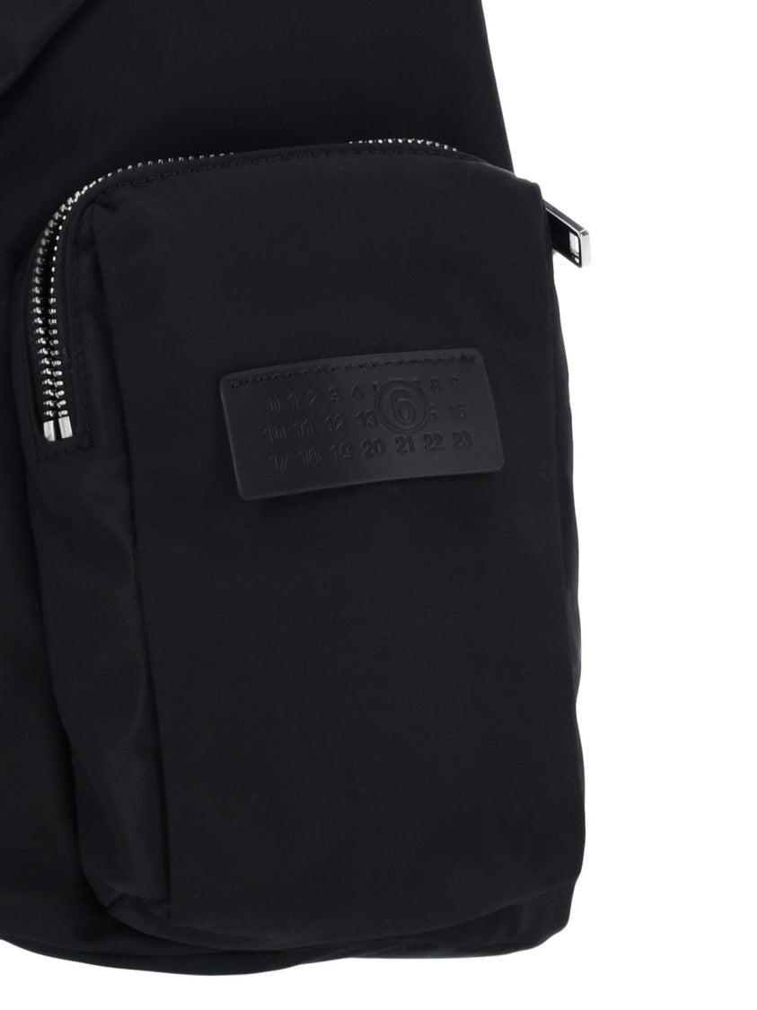 Mm6 By Maison Margiela "Japanese Sling Bag" Single Shoulder Backpack Black