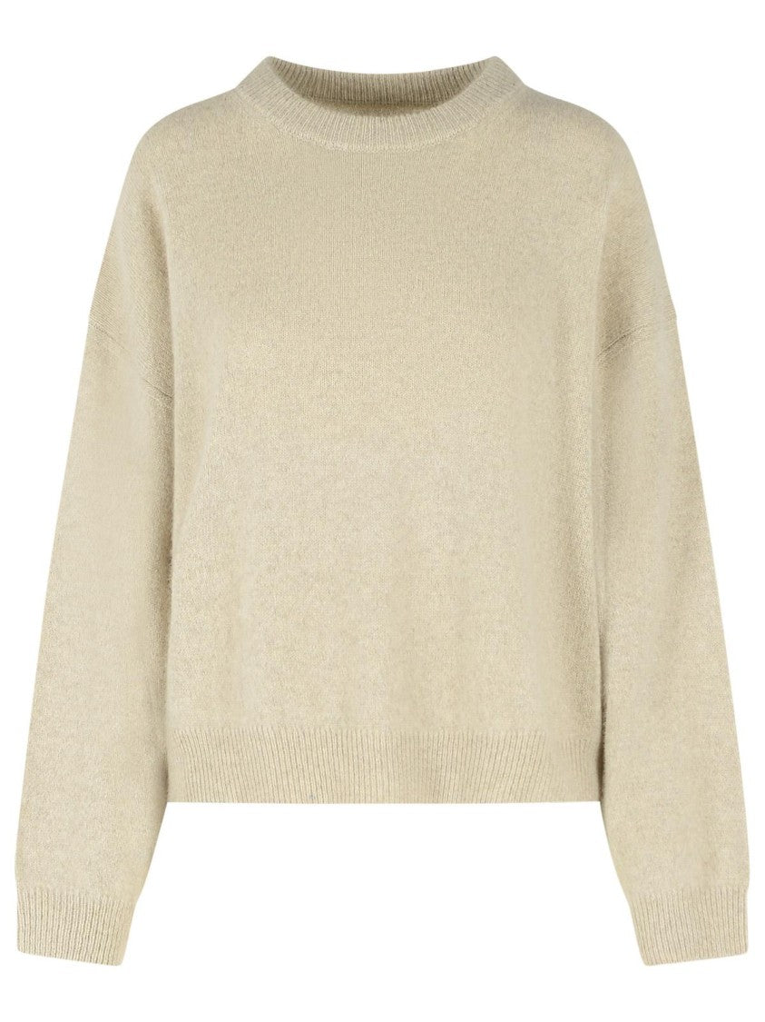 Loulou De Saison Stone Melange Tristan Dropped-Shoulder Wool Sweater