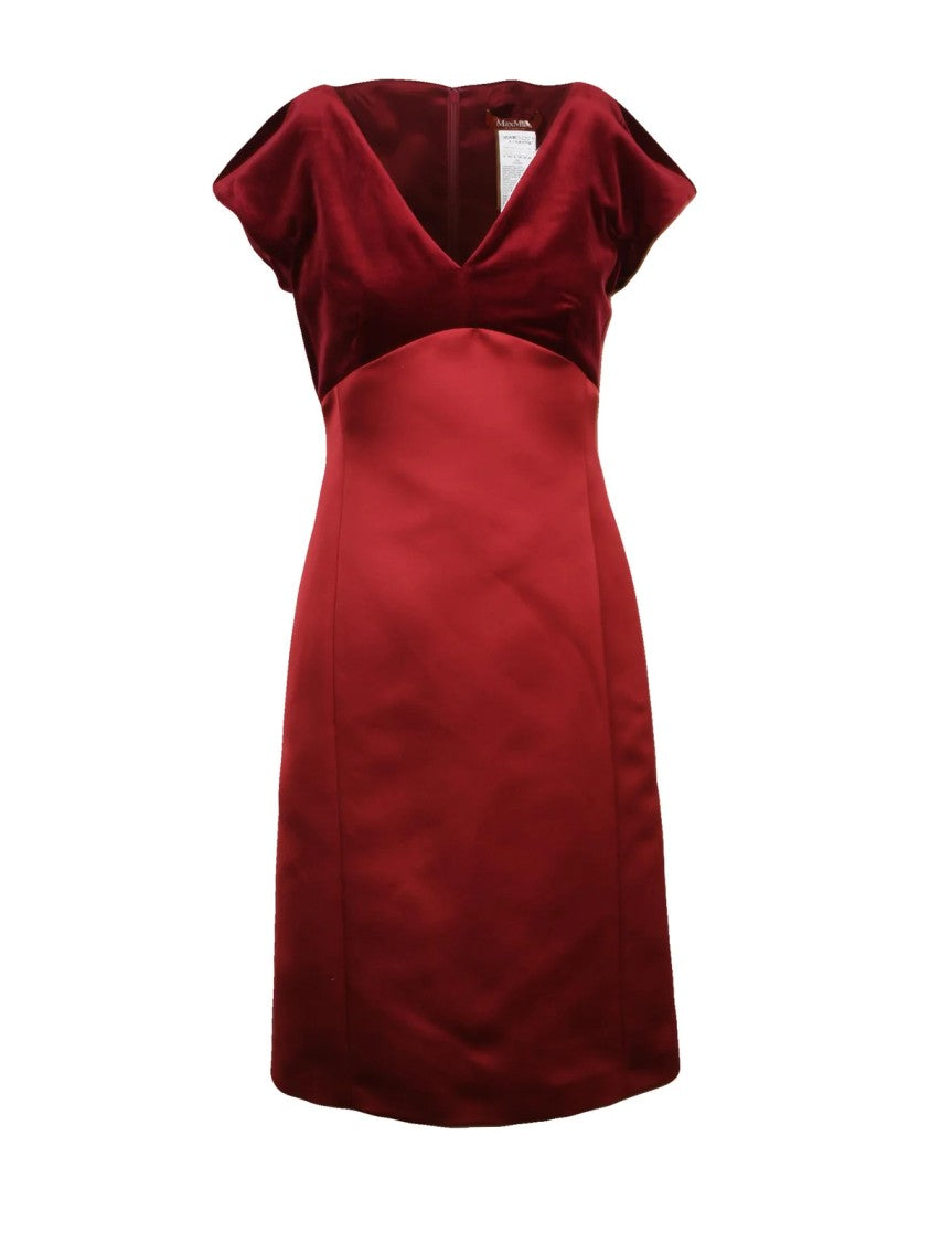 Max Mara Kuban Dress With Velvet Bodice And Fitted Cotton Skirt