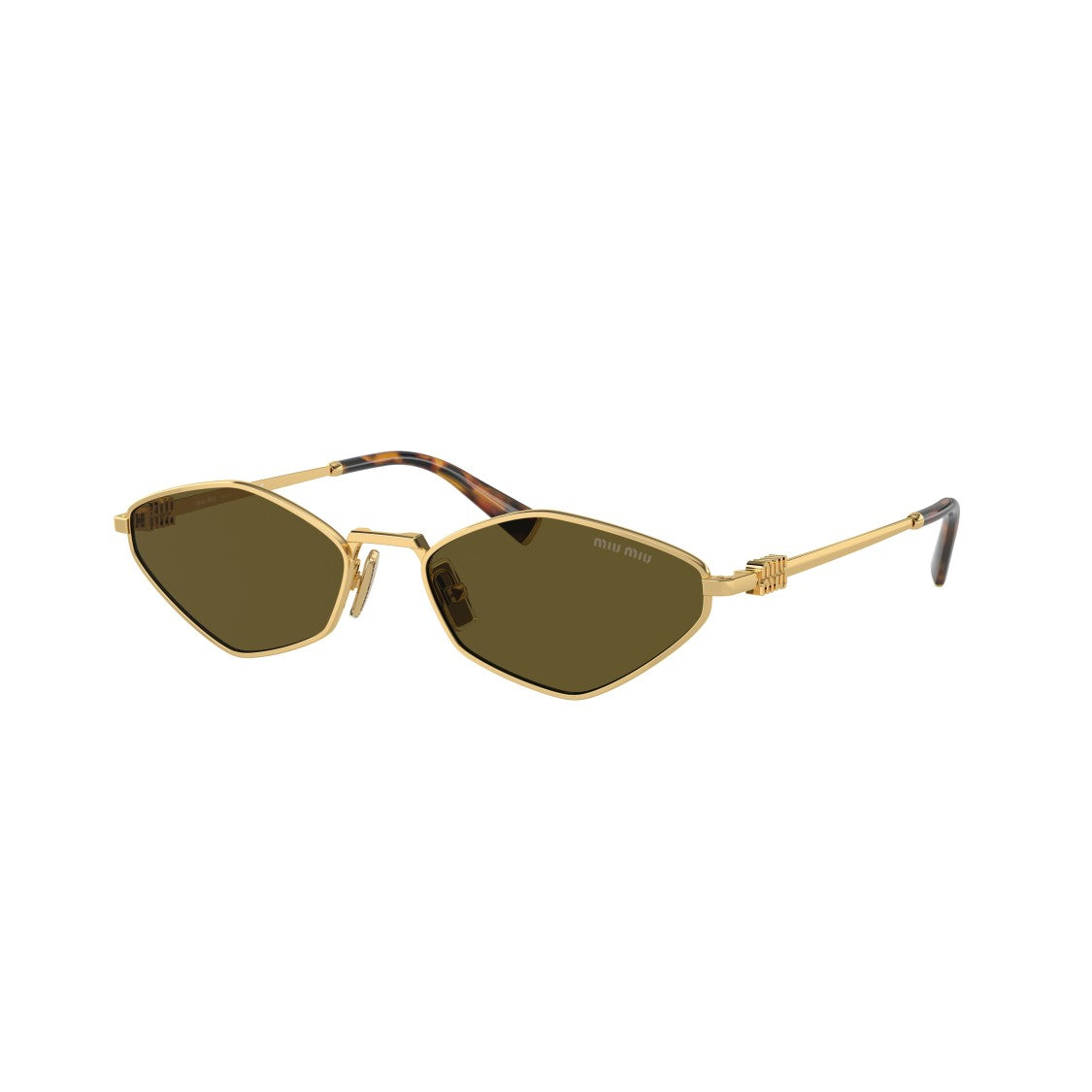 Miu Miu 0Mu 56Zs Angular Gold Metal Sunglasses