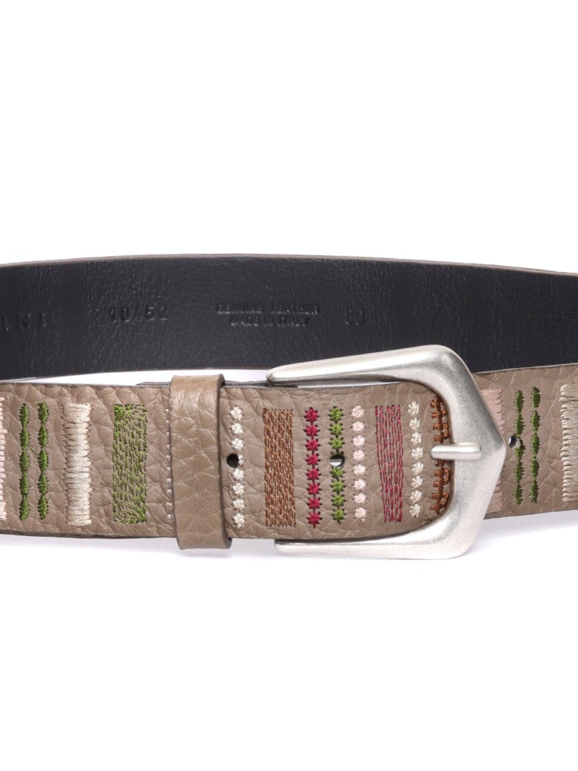 Claudio Orciani Smooth Finish Leather Belt With Classic Rectangular Buckle