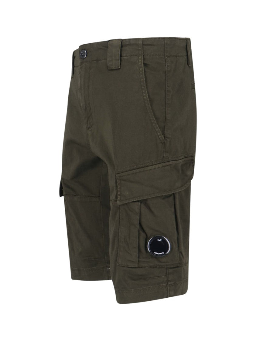 C.P. Company Solid Green Trousers With Classic Straight-Leg Silhouette