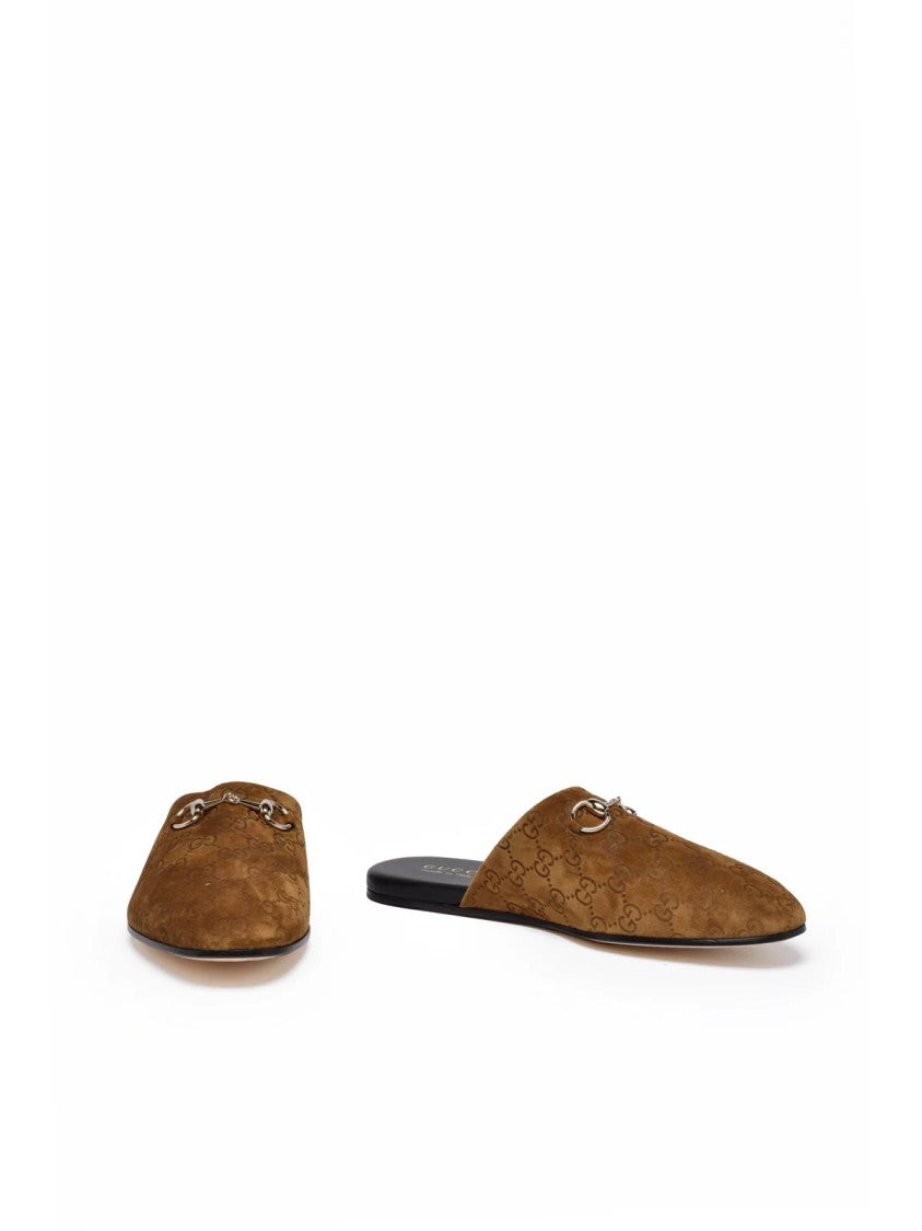 Gucci Brown Pointed Toe Suede Mules