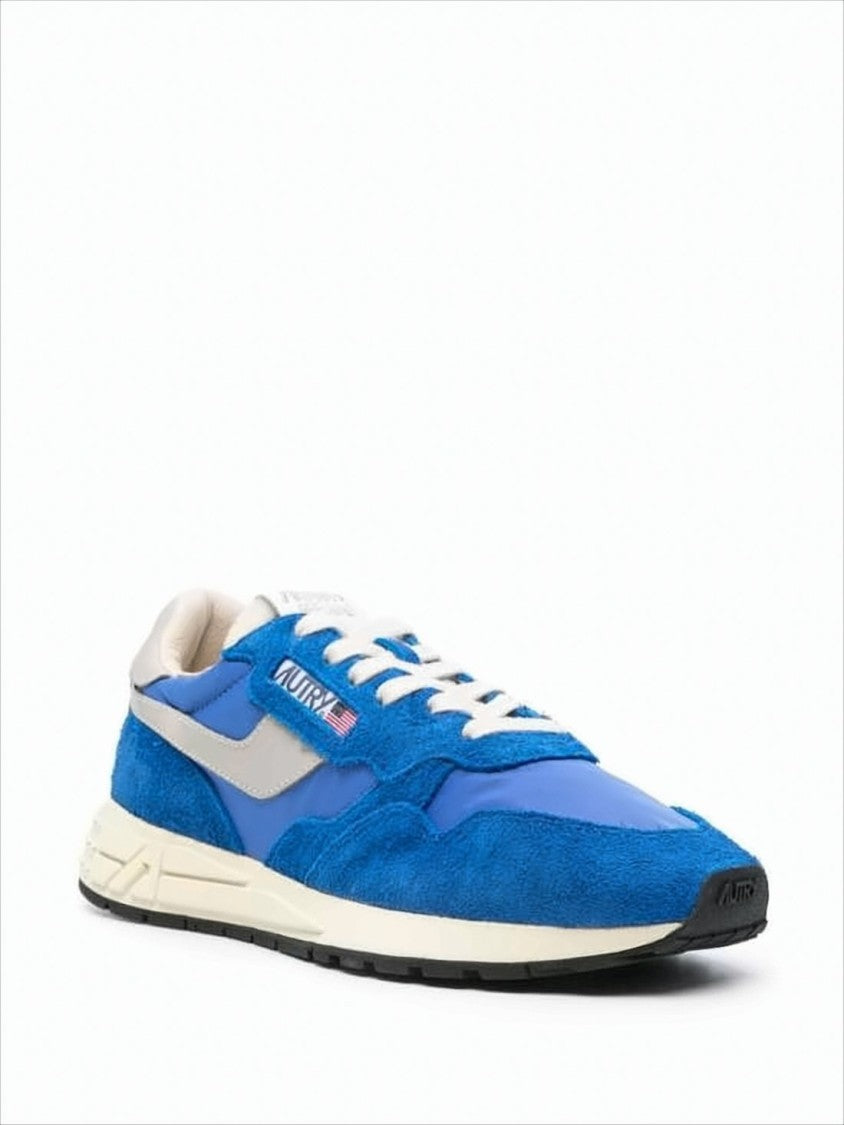 Autry Vibrant Blue Suede And Nylon Sneakers With Textured Sole