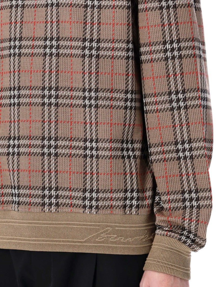 Burberry Checkered Pattern Pullover With Ribbed Details