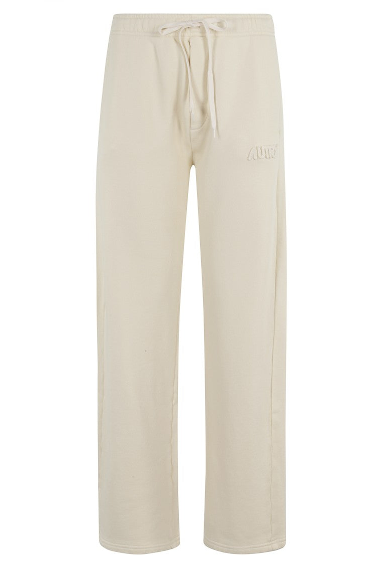 Autry Cream Cotton Jogger Pants With Embroidered Logo