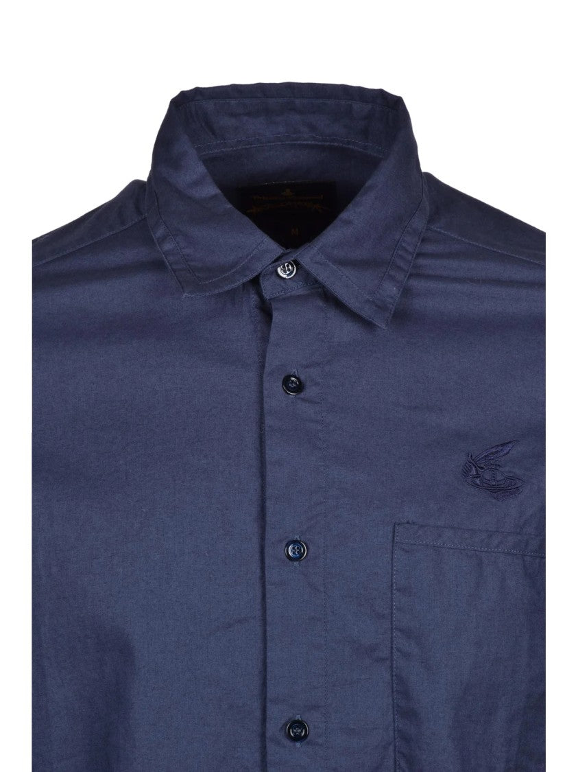 Vivienne Westwood Anglomania Classic Button-Up Cotton Shirt With Embroidered Detailing
