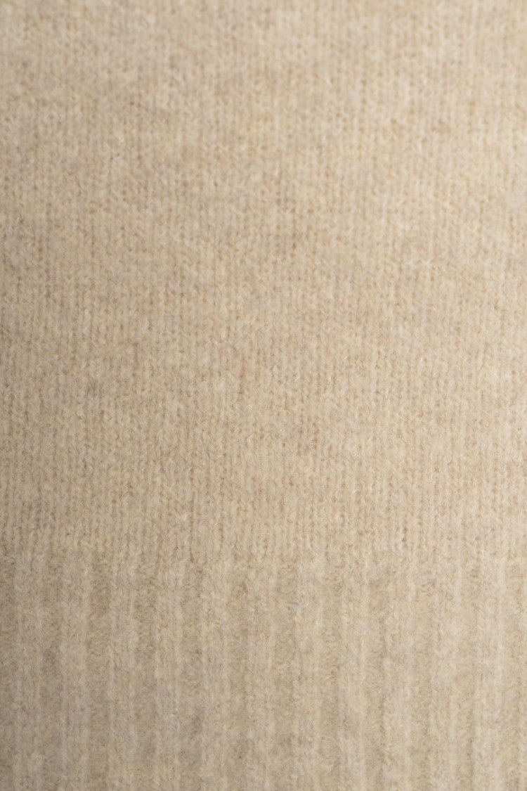 Kangra Beige Knit Sweater With Classic Round Neck
