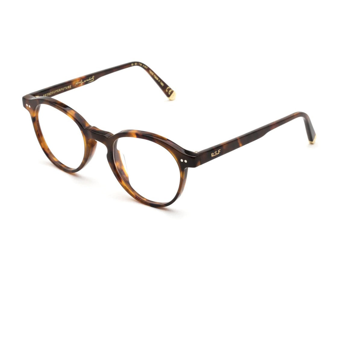 Retrosuperfuture Havana The Warhol Classic Havana Acetate Round Eyeglasses