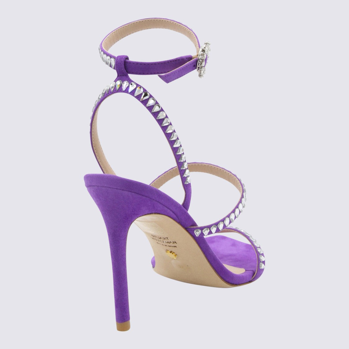 Stuart Weitzman High-Heeled Sandals With Silver Studded Straps