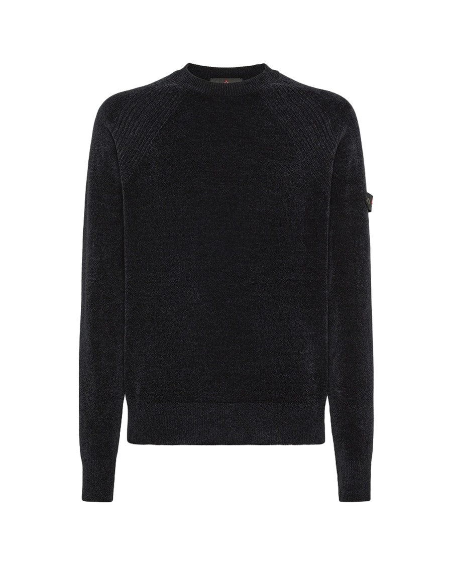 Peuterey Ribbed Crew Neck Sweater In Soft Velvet Knit