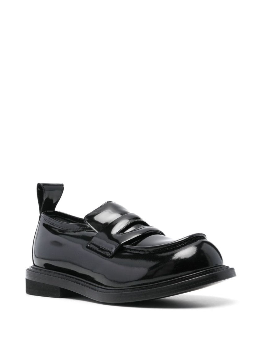 Moschino Glossy Black Flat Shoes