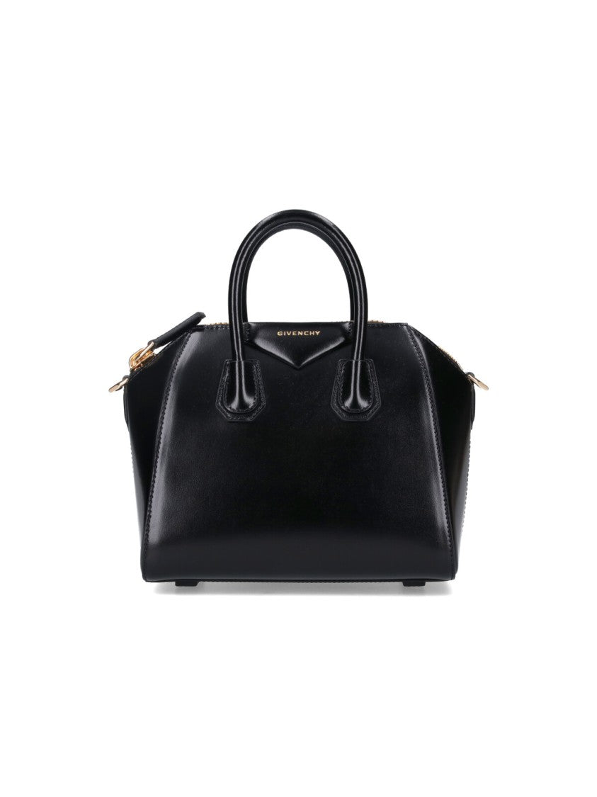 Givenchy Black Antigona Mini Box Leather Tote Bag