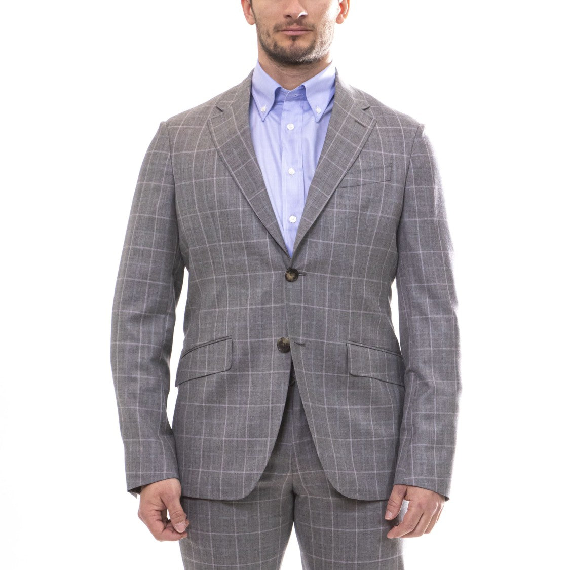 Etro Roma Grey Windowpane Check Two-Piece Suit
