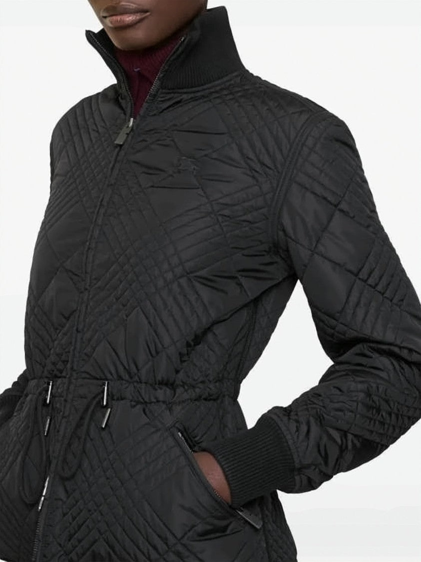 Burberry Diamond Quilted Jacket With High Collar