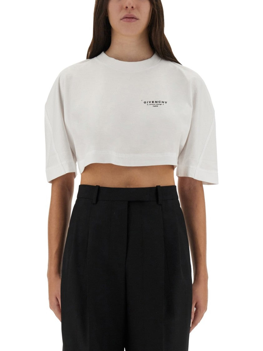Givenchy Cropped T-Shirt With Logo Print