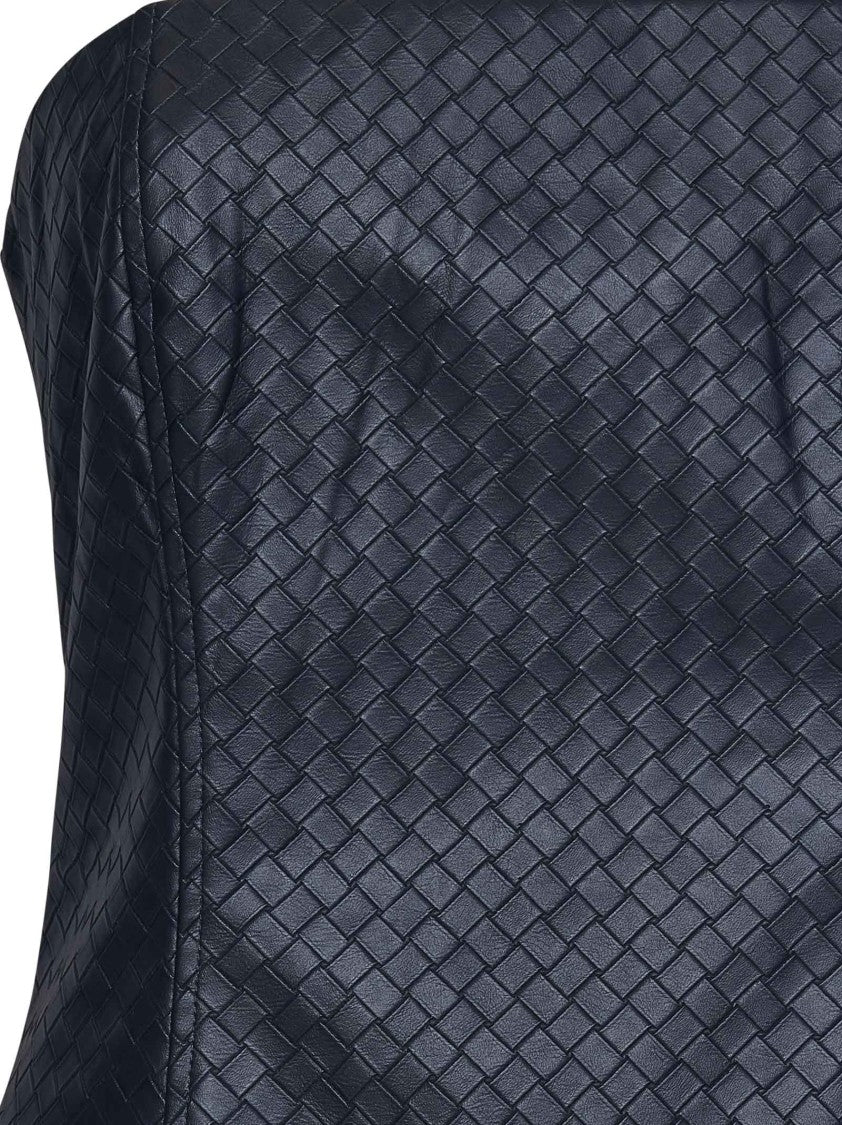 Rotate Dark Blue Braided Faux Leather Dress