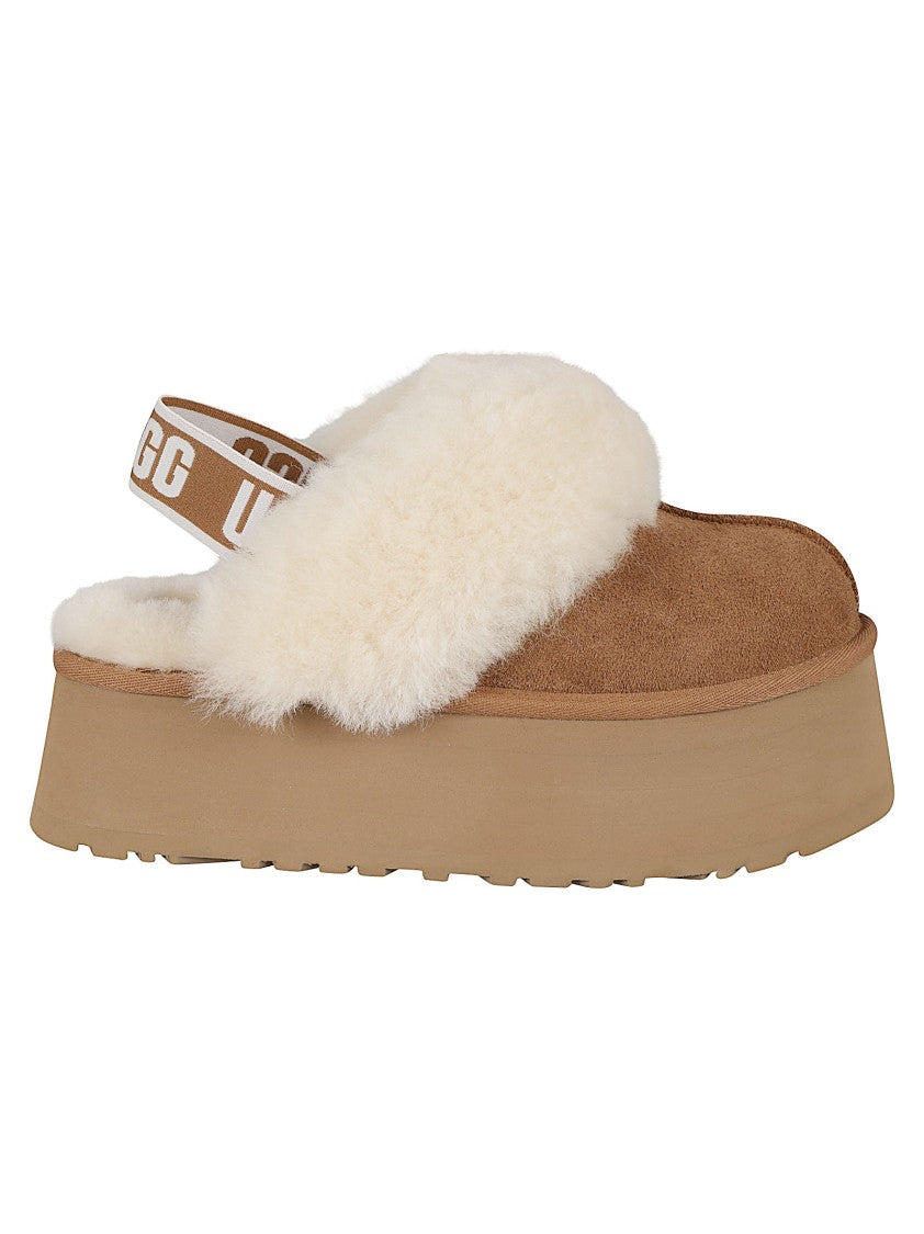 Ugg Plush Fur-Trimmed Platform Sandals With Suede Base