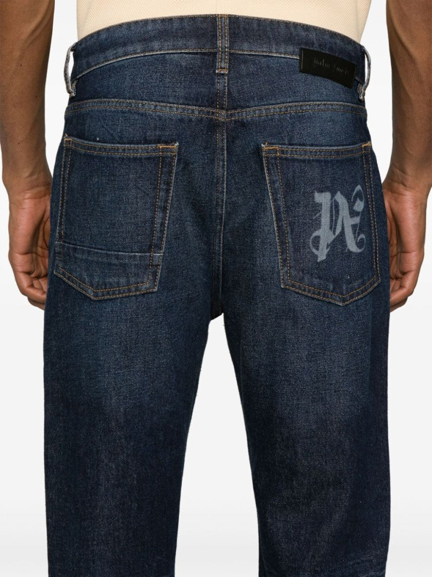 Palm Angels `Midnight Monogram` 5-Pocket Jeans